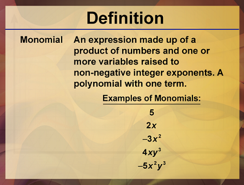 Monomial Definition